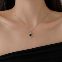 Collier Pendentif Cœur Éternel en Forme de Rose, Zircon, Acier Inoxydable, Laiton Rhodié, Thème Anniversaire, Style Vintage Européen Américain