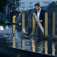 Lettres LED en acier inoxydable avec maille latérale, logo 3D éclairé, enseigne personnalisée, lettres publicitaires extérieures imperméables pour devanture de magasin