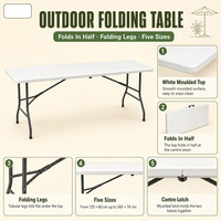 Tables et chaises pliantes d'extérieur en résine plastique blanche de taille et couleur personnalisées pour événements