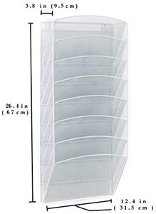 Office and Home 8 Sections Metal Mesh <b>Document</b> <b>File</b> Organizer Magazine Holder Rack Hanging Wall Mounted <b>File</b> Organizer - Product Image 3