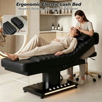 Table de massage électrique de luxe moderne en métal pour salon de beauté, hôpital, extension de cils et soins du visage