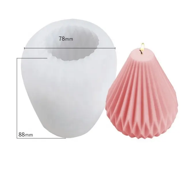 3D geometric silicone candle molds rhombus sphere lantern pear bottle shape candle mold