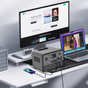 Portable Power Station 694.4WH Backup Lithium Battery 110V/700W Pure Sine Wave AC Outlet (<strong>Solar</strong> <strong>Panel</strong> Optional) - Product Image 4