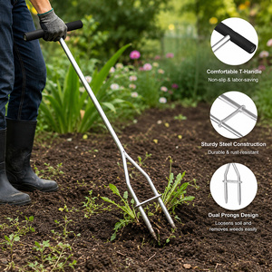 Aérateur <span class=keywords><strong>de</strong></span> <span class=keywords><strong>pelouse</strong></span> JH-Mech personnalisé, robuste, à double griffe, à pédale, à longue tige, à dents creuses, pour utilisation debout - Product Image 4
