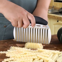 Roestvrijstalen Wolf-Tand Aardappelgolf-snijder Handmatig Multifunctioneel Commerciële Groentesnijder Vaatwasmachinebestendig Huishoudelijk