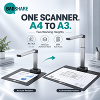 Caméra-scanner de documents A3 OEM ODM GP1300AF-4S 8MP à mise au point automatique en aluminium avec logiciel OCR intégré pour projets de bureau