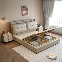Nouveau design de luxe moderne ensemble de lits meubles de chambre à coucher cadre de lit double avec port usb boîte de rangement avec mot de passe lit King Size