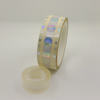 Autocollant holographique transparent adhésif personnalisé à usage unique anti-contrefaçon avec matériau PET pour bougies, artisanat, cadres photo