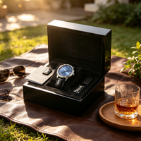 Montre pour homme, cadran à chiffres romains, sous-cadran pour les secondes, affichage de la date, bracelet en cuir véritable