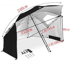 Refugio deportivo <span class=keywords><strong>brella</strong></span> con ventanas con cremallera, sombrilla de playa, sombrilla para exteriores - Product Image 1