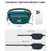 Tas Pinggang Mini Ringan 1.5L, Tas Selempang Tipis, Anti Maling RFID Blocking, Tahan Air, Untuk Perjalanan dan Lari