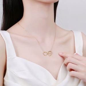 Collana con segno infinito di moda collana romantica oro placcato argento infinito amore cuore ciondolo collana di san valentino regali - Product Image 3