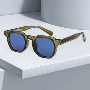 Lunettes de soleil polygonales rétro personnalisées avec logo, unisexes, en TR90, protection UV400, motif léopard, en acétate CP, pour hommes et femmes - Product Image 1