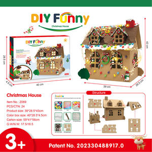 MILI enfants haute qualité carton assembler Puzzle jouet créatif à la main bricolage artisanat Kit village de noël maisons en papier - Product Image 6