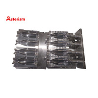 Moule de soufflage de haute précision et durable en aluminium aérospatial 7075 et acier à outils S136H, 4 cavités, pour l'emballage de 1L d'eau potable