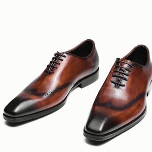 Chaussures Oxford pour hommes sur mesure de haute qualité en cuir véritable élégantes et respirantes, adaptées aux mariages, aux fêtes et aux occasions décontractées - Product Image 4