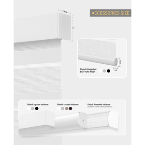 Stores zébrés esthétiques ZSTARR blancs filtrant la lumière, stores zébrés à commande à distance avec moteur pour la couverture des fenêtres d'hôtel - Product Image 3