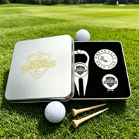 Coffret Cadeau Golf pour Seniors : Marqueur de Balle Amovible, Outil de Réparation de Divots en Acier Inoxydable, Jetons de Poker Métalliques