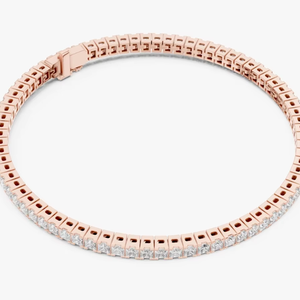 Pulsera de Tenis Estilo Hip Hop con Diamantes Redondos de Moissanita, Pulsera Unisex de Plata de Ley 925, Pulsera Antigua - Product Image 1