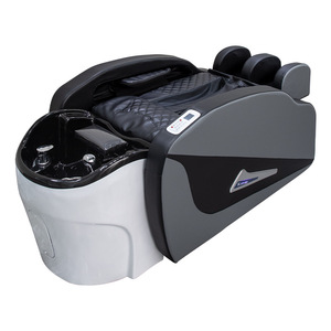 Sillón Eléctrico para Lavado de Cabello, Cama de Peluquería con Vapor, Sillón de Spa de Belleza, Cuero PU Gris Oscuro - Product Image 1