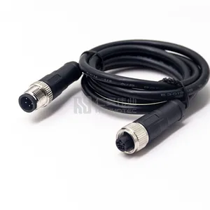 Kabel konektor M12 RJ45 konektor M12 8-Pin x-code pria ke RJ45 kabel konektor cetakan Plug dengan panjang 2M