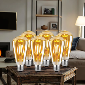 หลอดไฟ LED ฟิลาเมนต์วินเทจ E27/E26 10W/8W/4W แก้วเอดิสัน 2700-6500K ได้รับการรับรองมาตรฐาน CE สำหรับที่อยู่อาศัย ปรับความสว่างได้ รูปทรงเทียน อายุการใช้งาน 2 ปี - Product Image 3