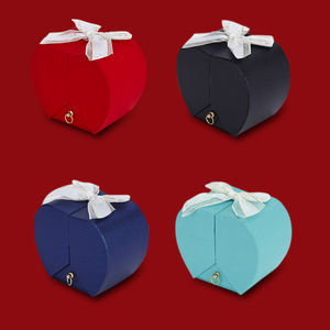 Boîtes d'emballage personnalisées Coffrets cadeaux bijoux à fermeture automatique à double porte en forme de pomme avec vitrine et tiroir intérieurs - Product Image 6