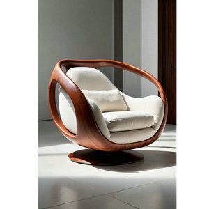 Sofá Individual Tapizado en Terciopelo Personalizado, Sillón Ergonómico de Madera Maciza <span class=keywords><strong>para</strong></span> Sala de Estar, Uso Comercial - Product Image 6