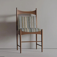 Chaise de salle à manger sans accoudoirs en bois massif de style nordique français rétro, haut de gamme, pour hôtel et maison