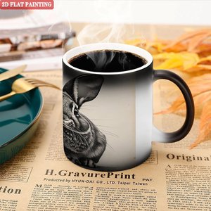 Frosted Black Matte <b>Ceramic</b> <b>Mug</b> 11oz Heat Activated Daily Drinking Cup - Product Image 5