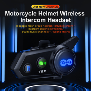 Y8XオートバイヘルメットBTインターホンヘッドセット500Mミキシング音楽共有音声アシスタントIP56ダスト防水 - Product Image 2