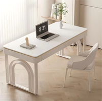Bureau d'écriture de calligraphie écologique, direct usine, avec cadre métallique crème, ergonomique pour le bureau à domicile et l'étude, en gros