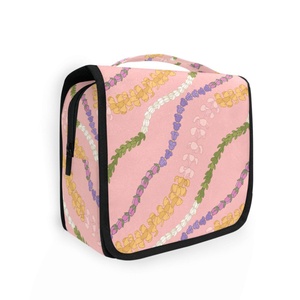 Aloha Lei Design Hanging Travel Toiletry Bag Hawaiian Puakenikeni Kit <b>Makeup</b> <b>Case</b> Custom Print Cosmetics Organizer for Men Women - Product Image 1