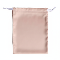 Pochette de luxe rose en satin de soie avec cordon de serrage pour emballage de perruques, sacs anti-poussière pour extensions de cheveux I-Tip et mèches de cheveux naturels