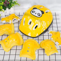 ZHOYA Ensemble de protection pour enfants 7 pièces, respirant, écologique, casque de sécurité pour enfants, genouillères, coudières, protège-poignets, football