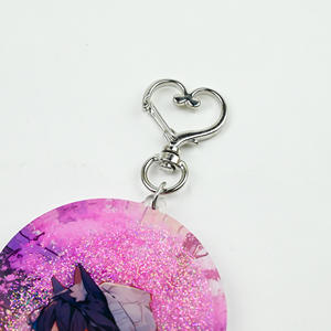 Llaveros de arena movediza de plástico acrílico llaveros Anime personalizado impreso líquido encantos dibujos animados brillo llaveros - Product Image 6