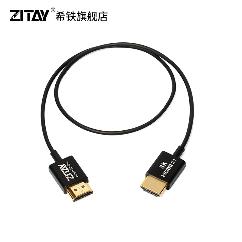 ZITAY अल्ट्रा थिन और फ्लेक्सिबल 8K HDMI केबल 2.1 48Gbps 1.64ft/50cm, हाई स्पीड 8K 60Hz, 4K 120Hz कैमरा को सपोर्ट करता है