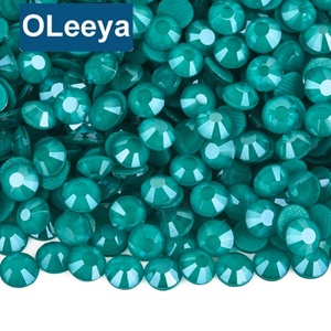 OLeeya 4A Quality Glass Hotfix Mocha Colors With German Glue on Rhinestones Jeans Decoration Hot Fix Rhinestone for Bows Decals - Product Image 1