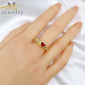 Anillo de Corazón Exquisito de Alta Calidad JML, Anillo de Piedras Preciosas de Moda en Oro Laminado de <span class=keywords><strong>14K</strong></span> para Mujer, Joyería de Oro Laminado al por Mayor, Anillo para el Día de San Valentín - Product Image 6