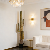 Grand cactus artificiel, plantes succulentes du désert, plastique durable, cactus jaune de haute qualité, décoration intérieure, remise de diplôme, mariage