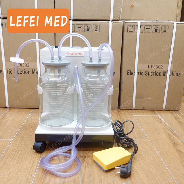 LEFEI MED LF8302  Automatic Medical Suction Aparatu Double Jar Suction Equipment Sputum Aspirator for Phlegm Suction Machine