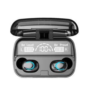 蓝牙5.0耳塞TWS无线发光二极管数字显示耳机防水8D触摸按钮立体声耳机