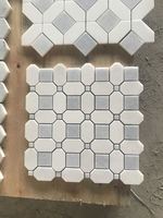 Mosaïque en pierre naturelle bleue en forme de cœur, épaisseur 10 mm, polie, design moderne, carreaux muraux et de sol pour villa