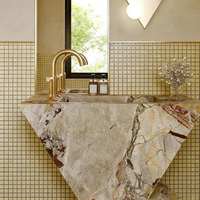Lavabo en marbre moderne personnalisé, évier en marbre avec design durable, écologique et imperméable pour salle de bain, villa, cuisine