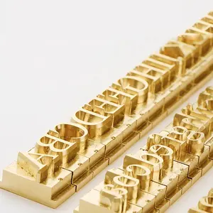 黄铜冲压字母数字字母符号模具带丁字槽支架定制烫金机用黄铜冲压