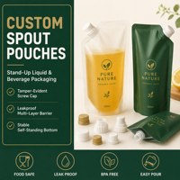 Pochettes souples personnalisées de qualité alimentaire avec bec verseur, étanches, pour jus, sauces et boissons