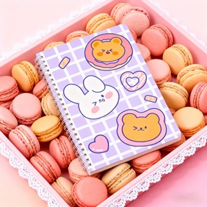 Custom Logo A5 Kawaii <b>Cute</b> Hardback Spiral Binding PP Cover <b>Notebooks</b> with 70 Sheets Diaries Office Supplies - Product Image 2