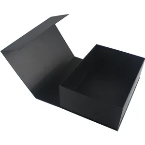 Складная магнитная Подарочная коробка, индивидуальная упаковка, черные роскошные жесткие коробки, картон из бумаги, индивидуальный картон, 1000 шт., в других странах - Product Image 2