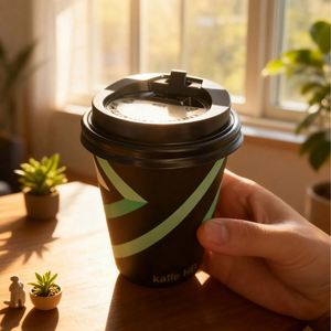 Gobelet à thé jetable personnalisable durable de 8 oz, à paroi simple, bon marché, pour boissons chaudes, gobelet à café en papier avec couvercles en plastique - Product Image 3