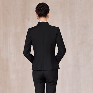 Women's Suit Set Gray Polyester Office Lady Anti-Wrinkle Full Sleeve Autumn Wear - Product Image 4